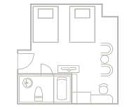 ツインルーム間取り図
